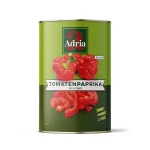Tomatenpaprika, rot, in Streifen